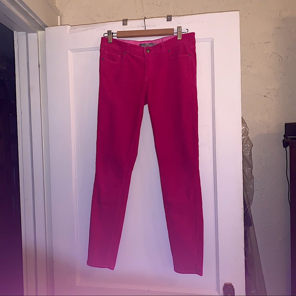 Womens bright pink Paige jeans corduroy material size 28 gorgeous color